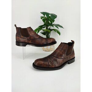 Hugo Boss Men's Chelsea Burnished Brown Leather Boot Size 7.5 US